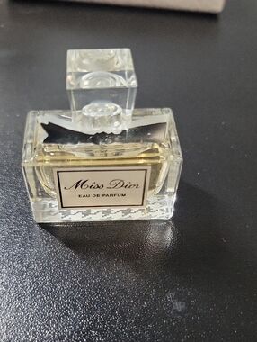Dior Mini Almost Full Bottle - Clear Glass with Pale Gold Tone Liquid